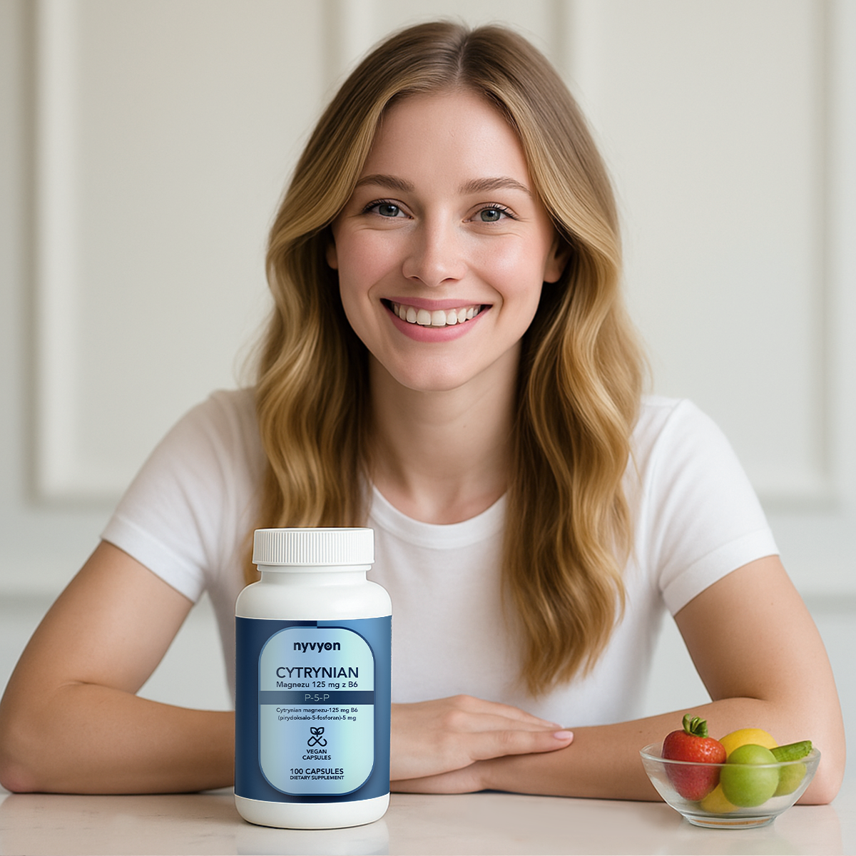Magnesium Citrate 125mg with Vitamin B6 (P-5-P), 100 vegan capsules