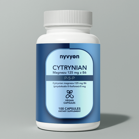 Magnesium Citrate 125mg with Vitamin B6 (P-5-P), 100 vegan capsules